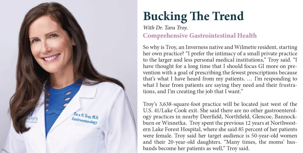 Bucking The Trend with Dr. Tara Troy in EVANSTON Woman Magazine